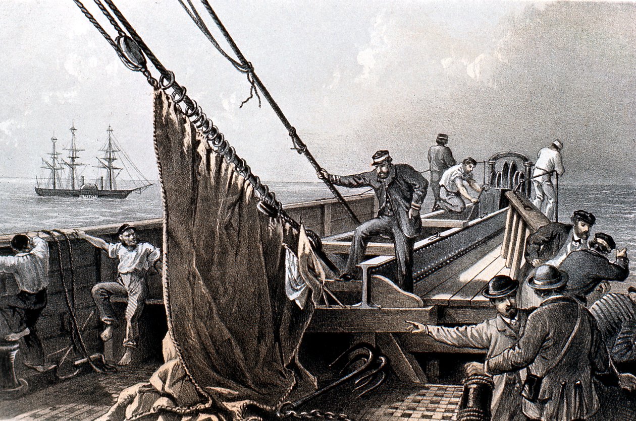 Legging av den transatlantiske telegrafkabelen, 1865 1866 av Unbekannt