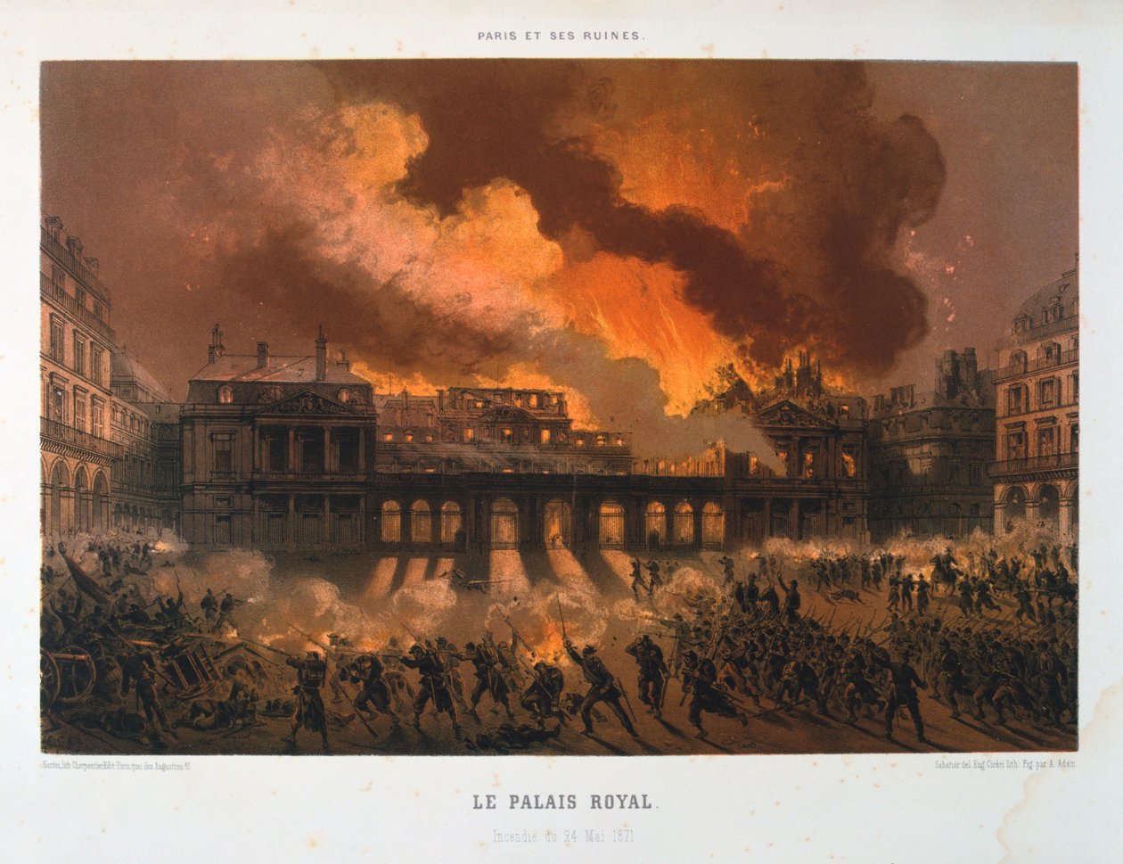 Det kongelige palass, Paris kommune, 24. mai 1871 av Unbekannt