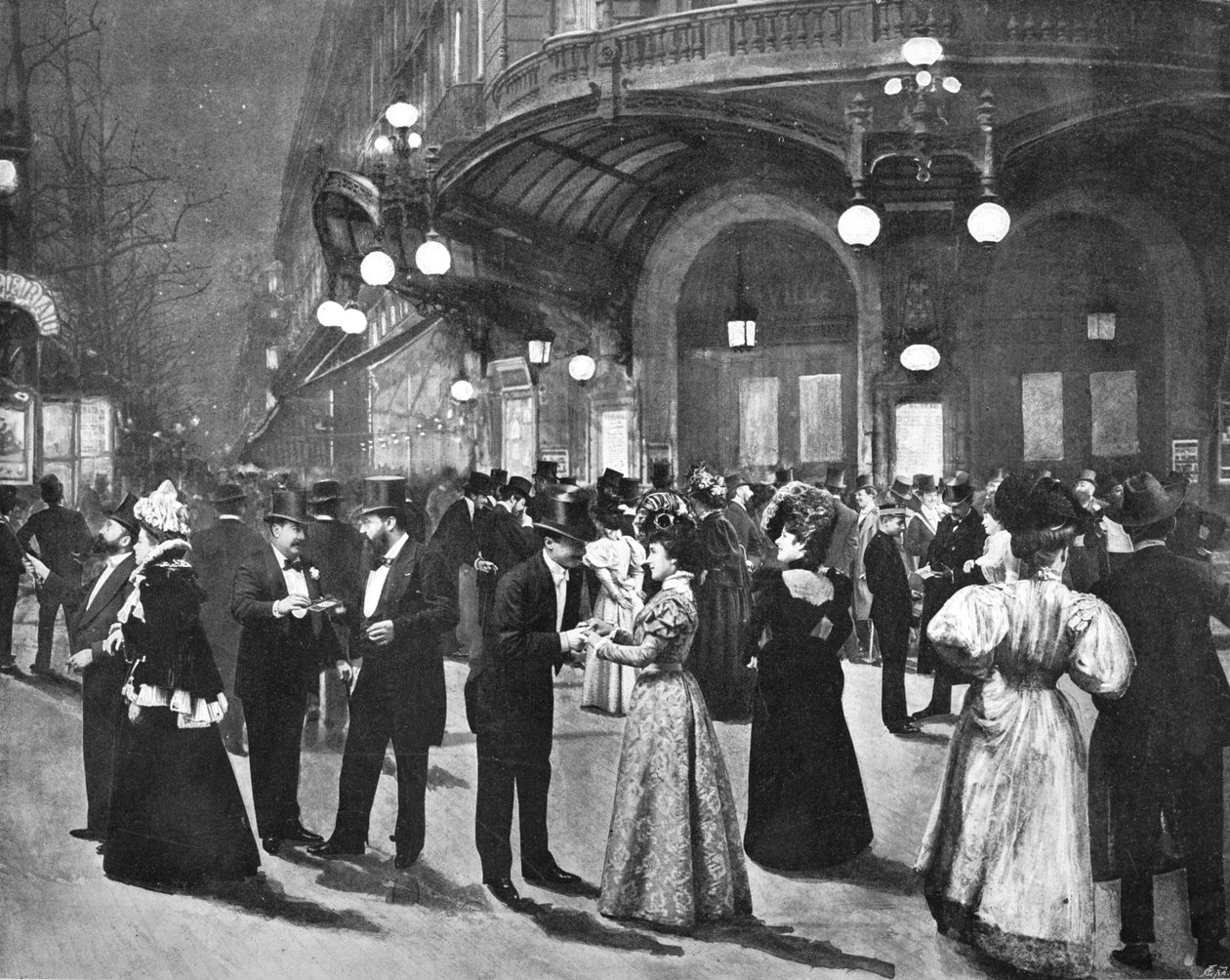 The Theatre Du Vaudeville - Under pausen, 1900 av Unbekannt