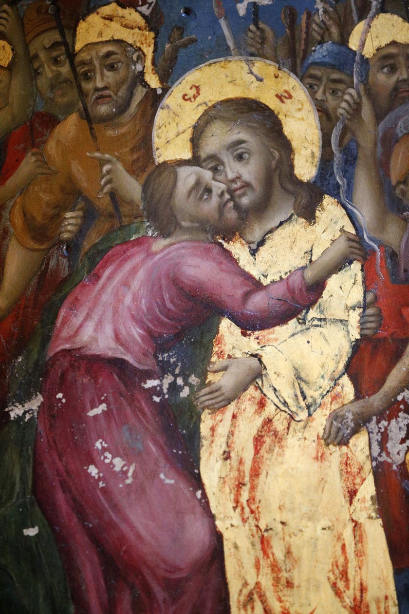 The Kiss of Judas Fresco fra Church of Saint Sepulcher i Jerusalem, Israel av Unbekannt