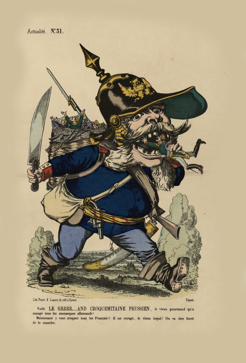 Le grand ogre allemand. Kong Wilhelm spiser de tyske småstatene, 1866. av Unbekannt