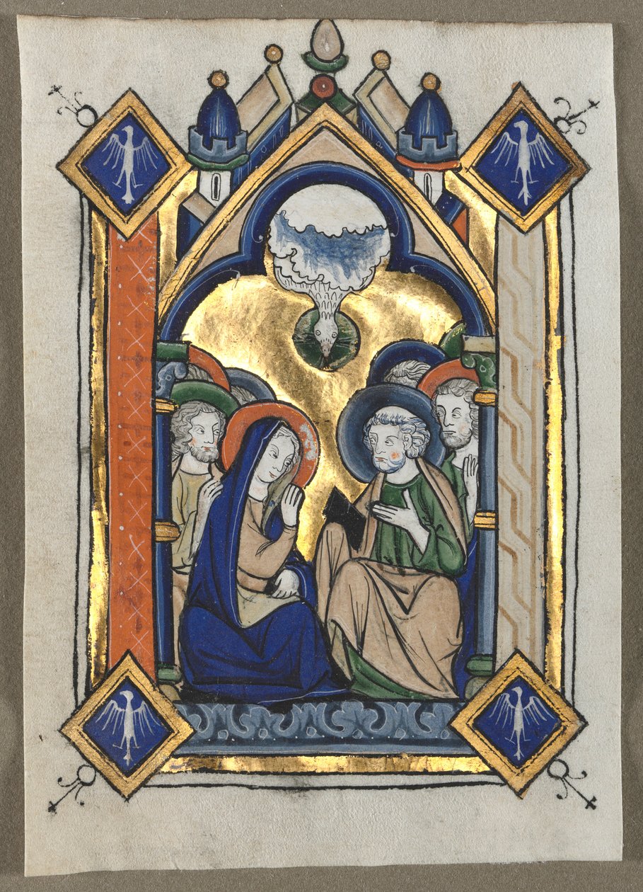 Leaf excised from a Psalter: The Pentecost, ca. 1260. av Unbekannt