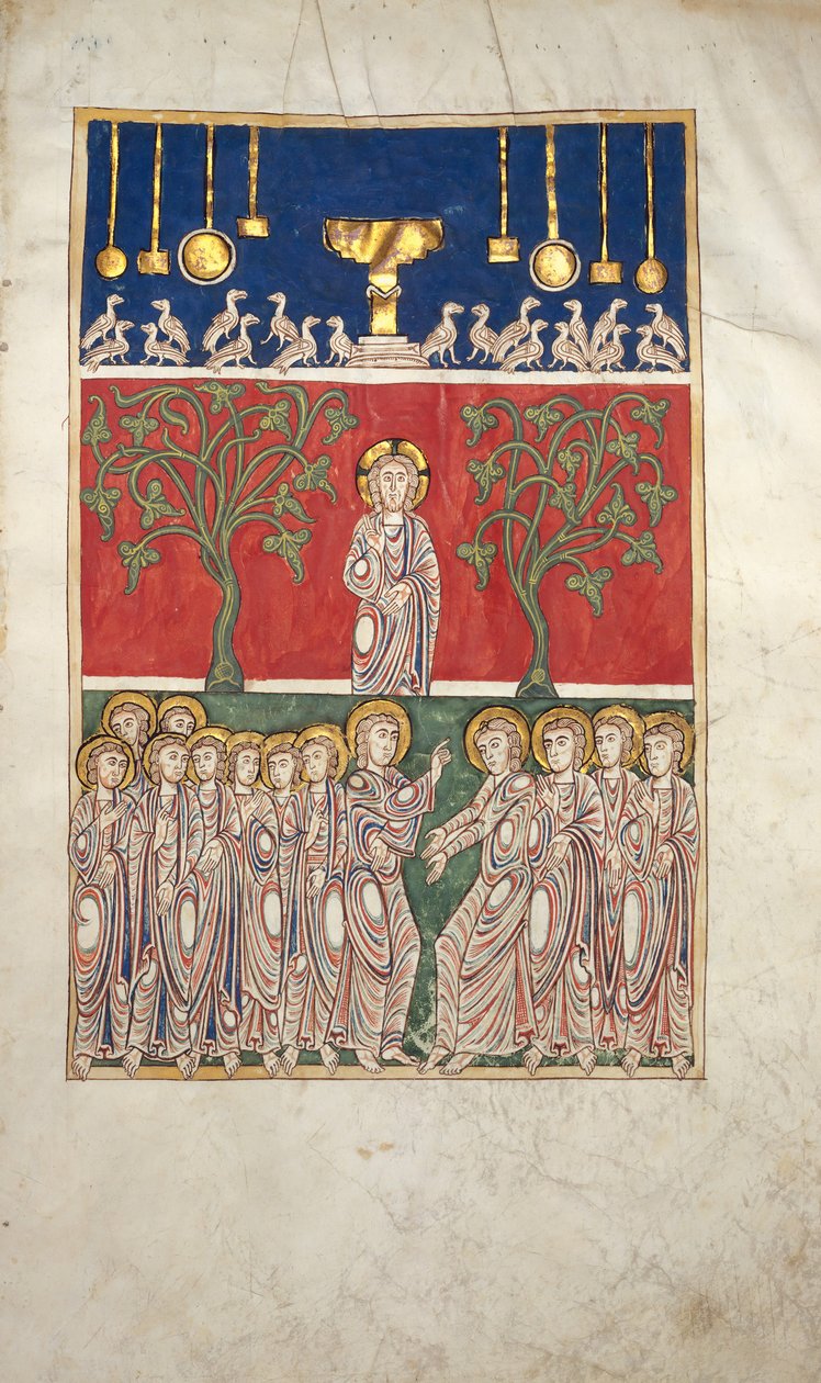 Blad fra et Beatus-manuskript: åpningen av det femte seglet, ca. 1180. av Unbekannt