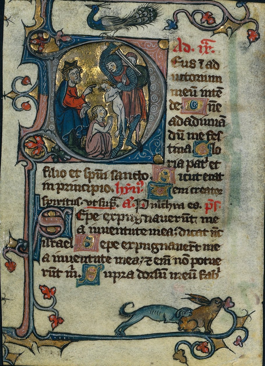 Leaf from a Book of Hours: Initial D: Massacre of the Innocents 1 av 2 utskårne blader, tidlig på 1300-tallet av Unbekannt