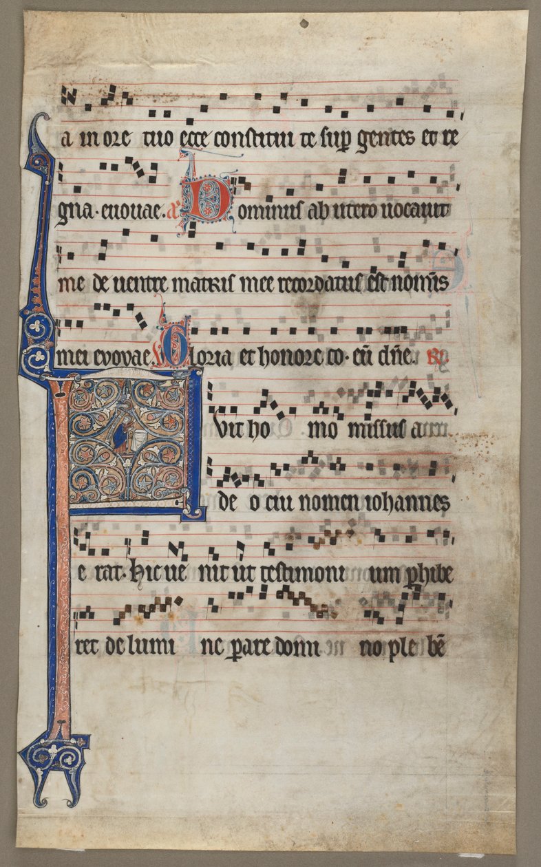 Blad fra en korbok: Annunciation to Zacharias, c1265. av Unbekannt