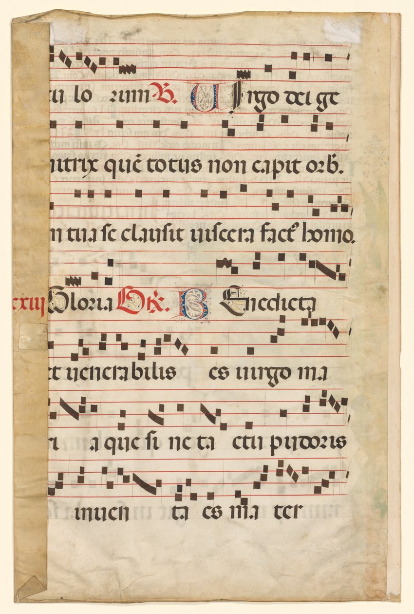 Leaf from a Gradual with Music verso, ca. 1420-1450. av Unbekannt