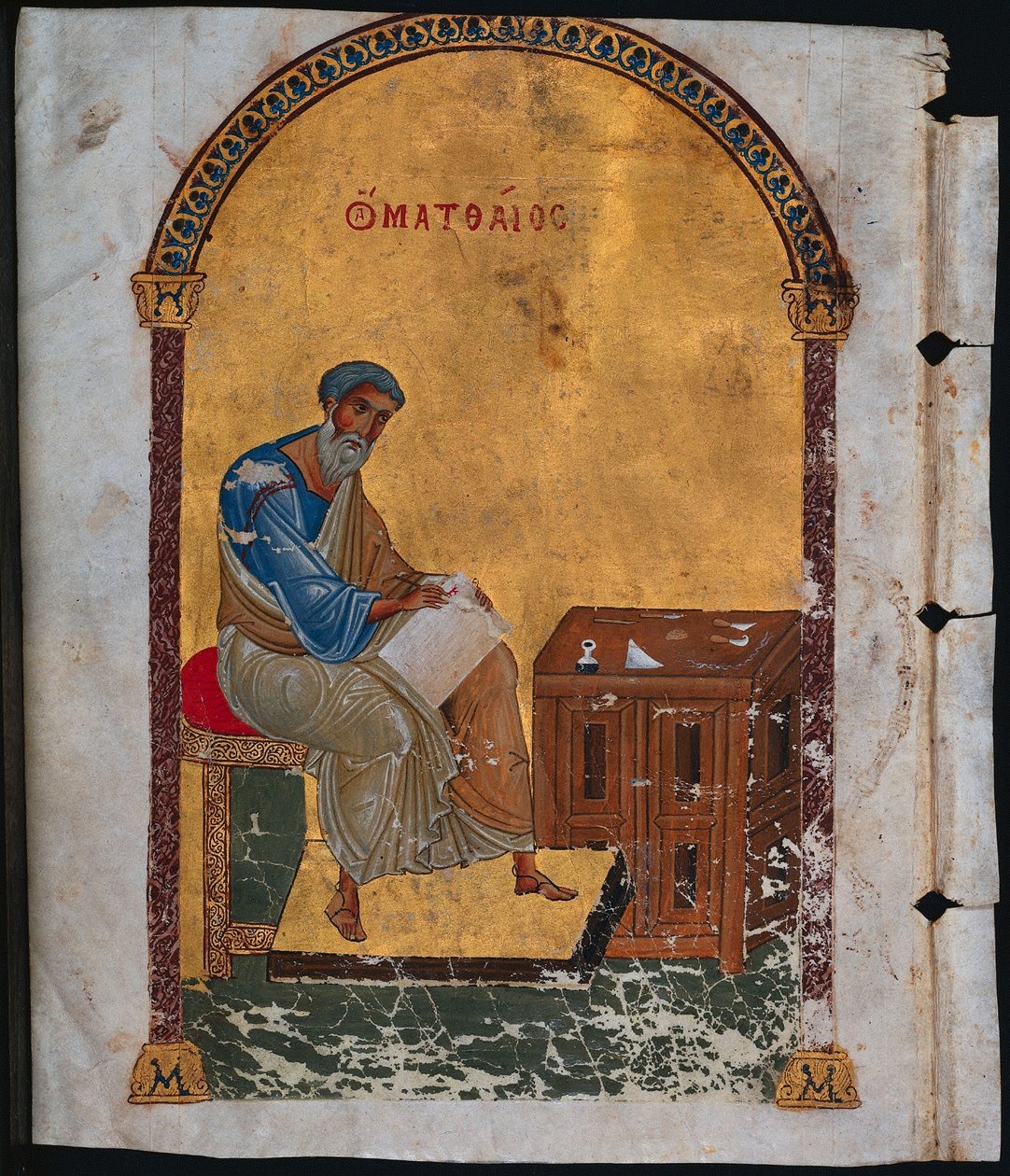 Blad fra en Lectionary med St. Matthew, 1057-1063. av Unbekannt