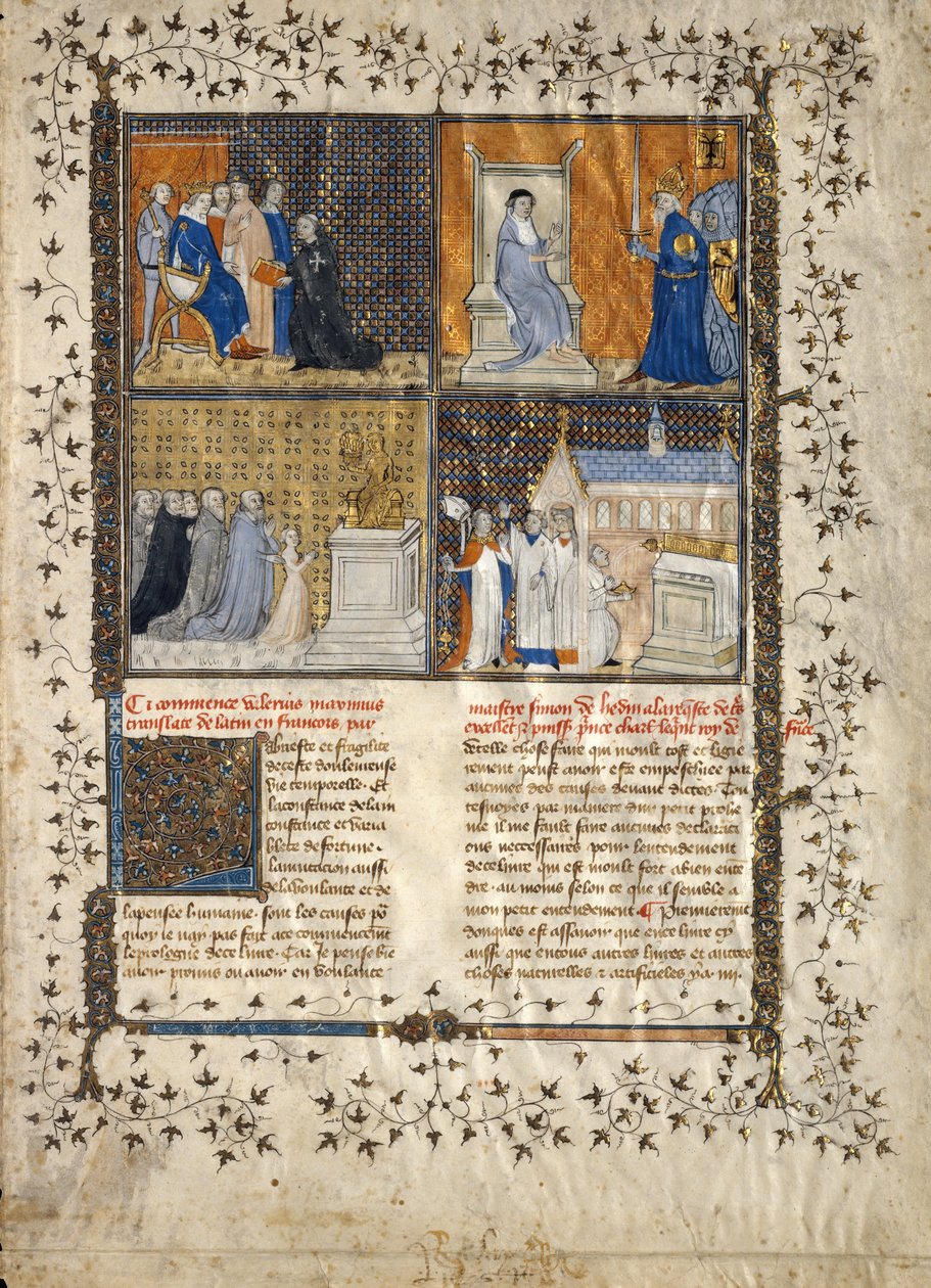 Blad fra et manuskript av Valerius Maximus, fransk, ca. 1380-90. av Unbekannt