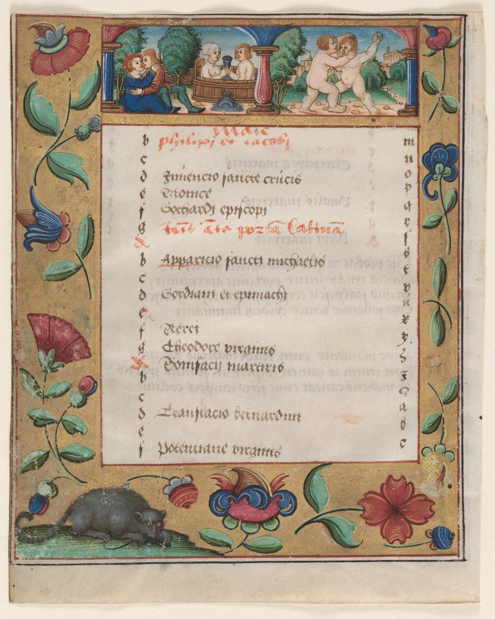 Blad fra en Psalter and Prayerbook: Kalenderside med Labours verso, ca. 1524. av Unbekannt