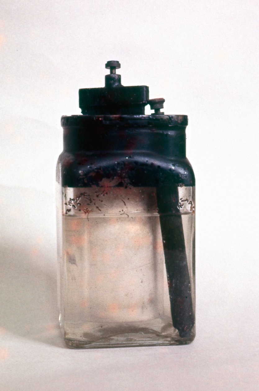 Leclanche våtcelle, et tidlig lagringsbatteri, 1900-tallet av Unbekannt