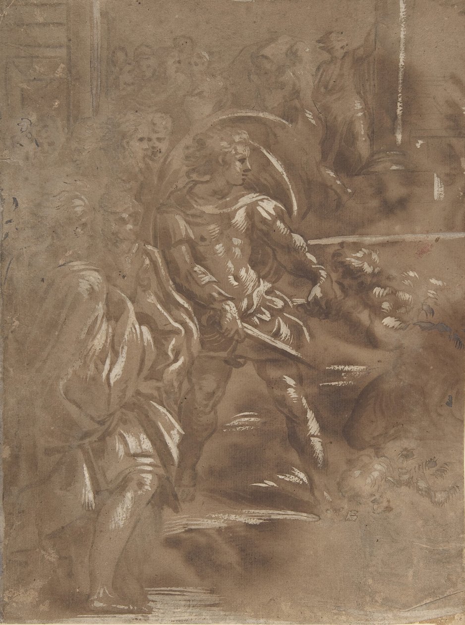 Venstre tredjedel av et martyrium av Saint Peter og Saint Paul., 1508-ca. 1550. av Unbekannt