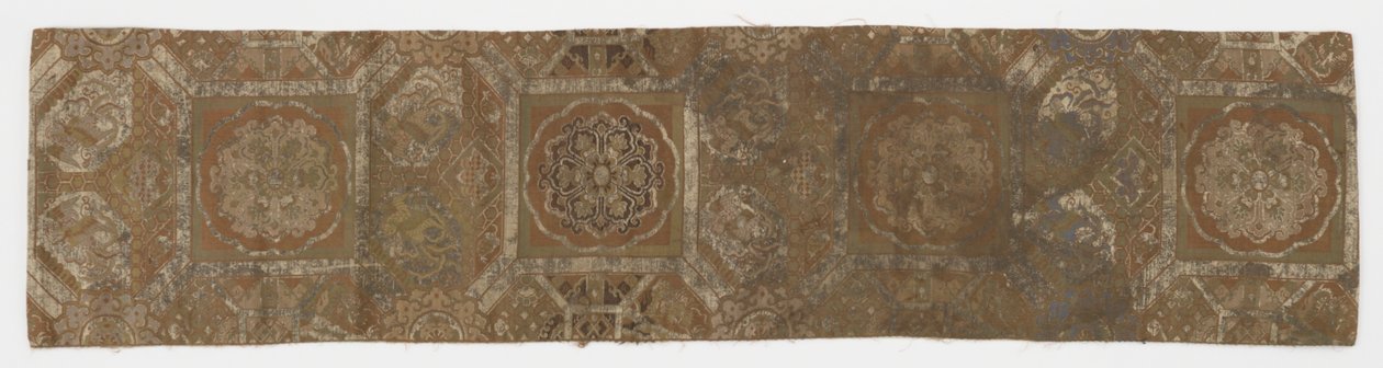 Lengde på foret tekstil, fragment fra en obi, Edo-periode, 1700-tallet. av Unbekannt