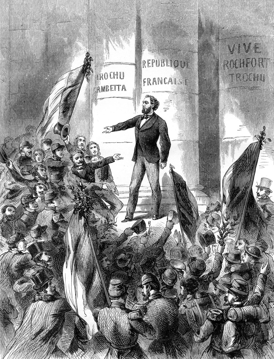 Leon Gambetta proklamerer republikken Frankrike, 4. september 1870 1882-1884 av Unbekannt