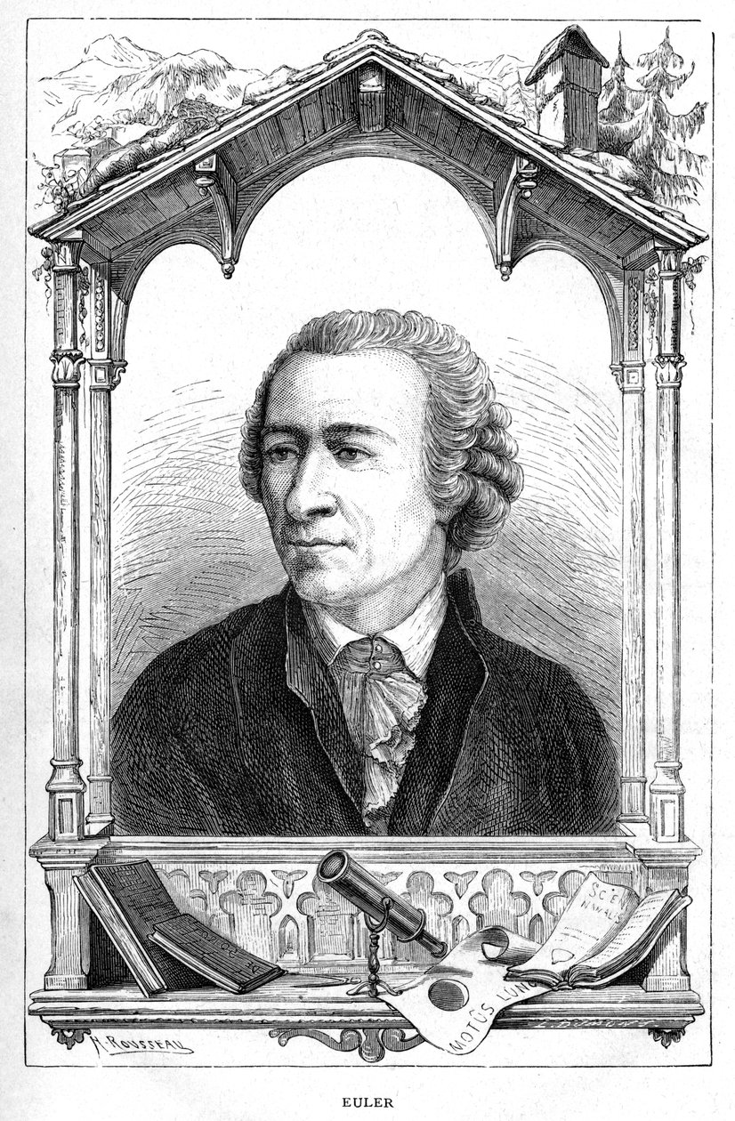 Leonhard Euler 1707-1783, sveitsisk matematiker, 1874 av Unbekannt