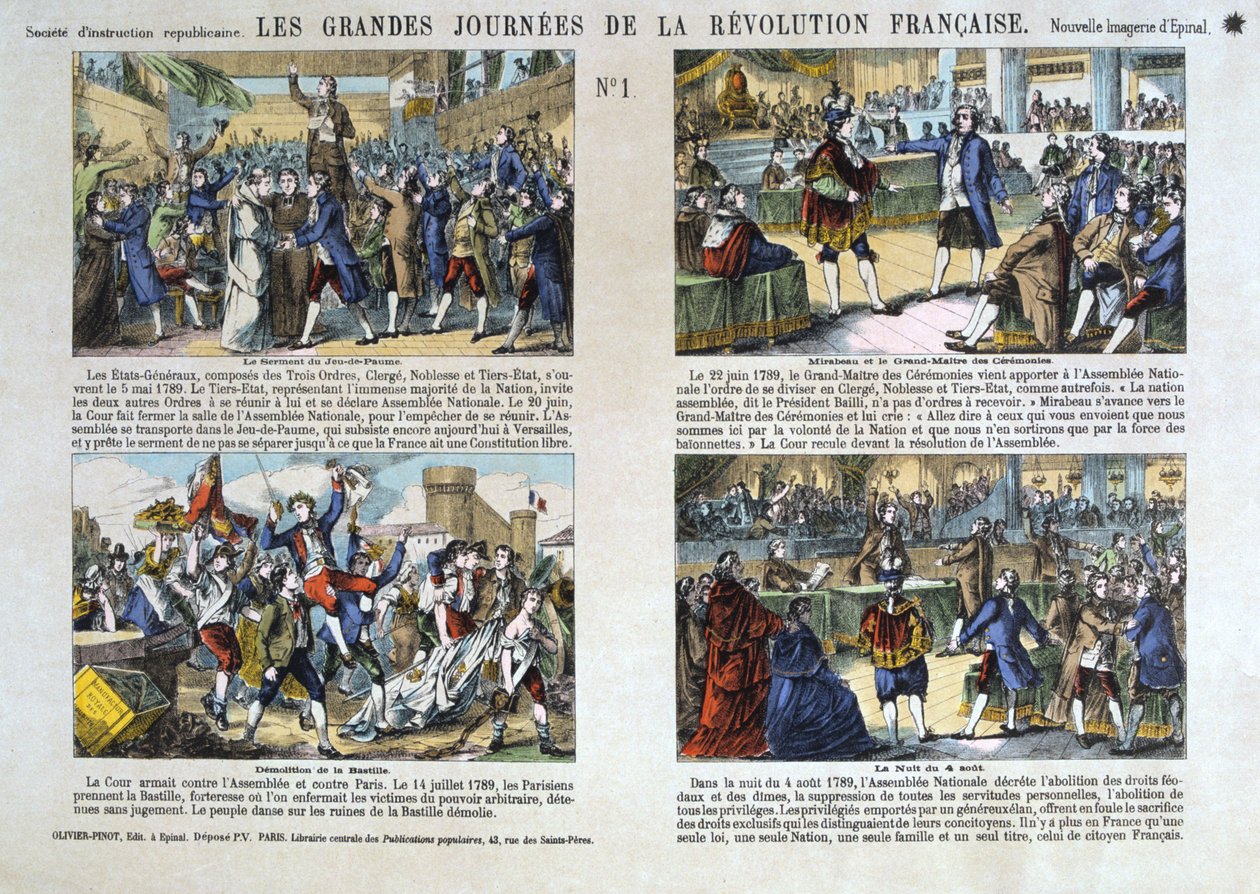 Den franske revolusjonens store dager, revolusjonen i 1789, Frankrike av Unbekannt