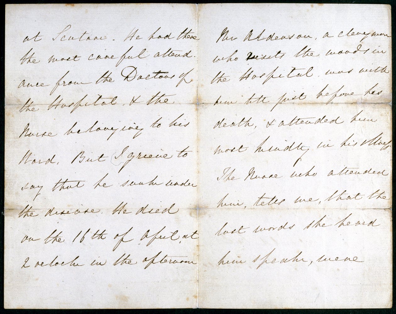 Brev fra Florence Nightingale, mai 1856 av Unbekannt