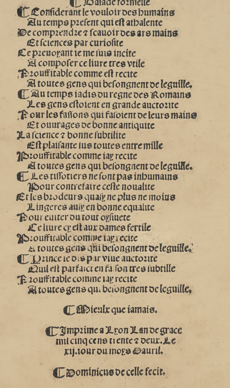 Libretto nouellamete komponert for mester Domenico da Sera ... verk av alle s ..., 12. april 1532. av Unbekannt