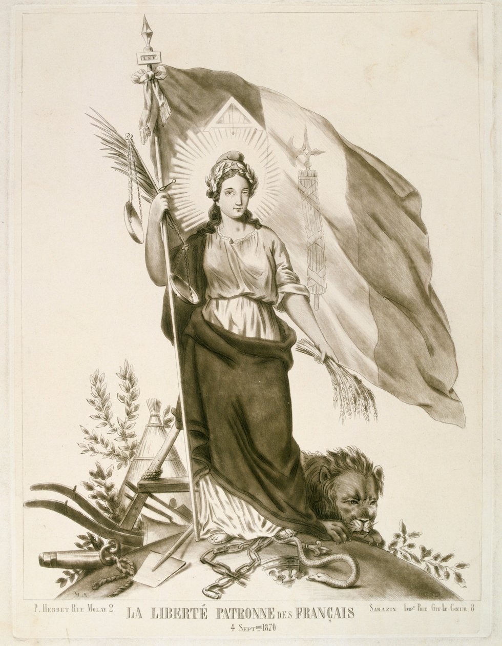 Liberty, beskytter av franskmennene, 1870 av Unbekannt
