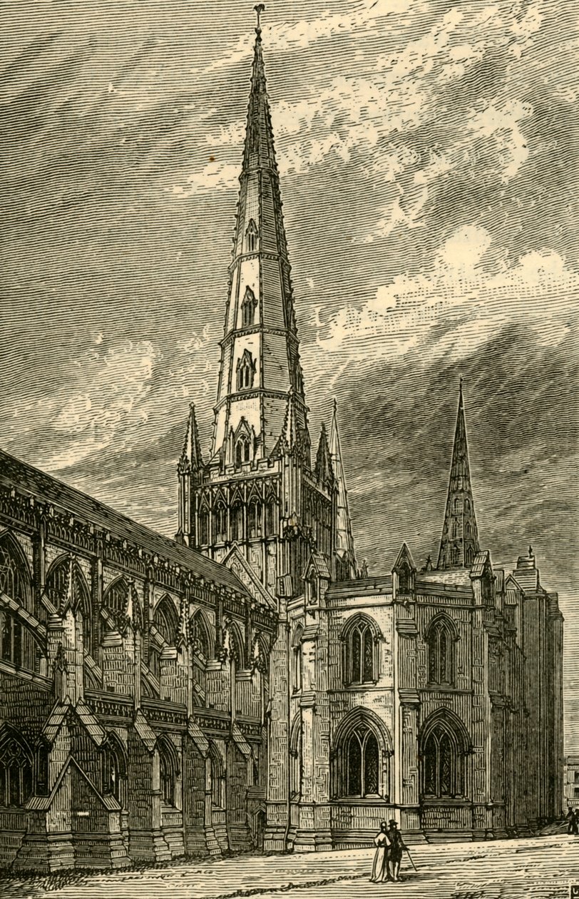 Lichfield Cathedral Exterior, 1898. av Unbekannt