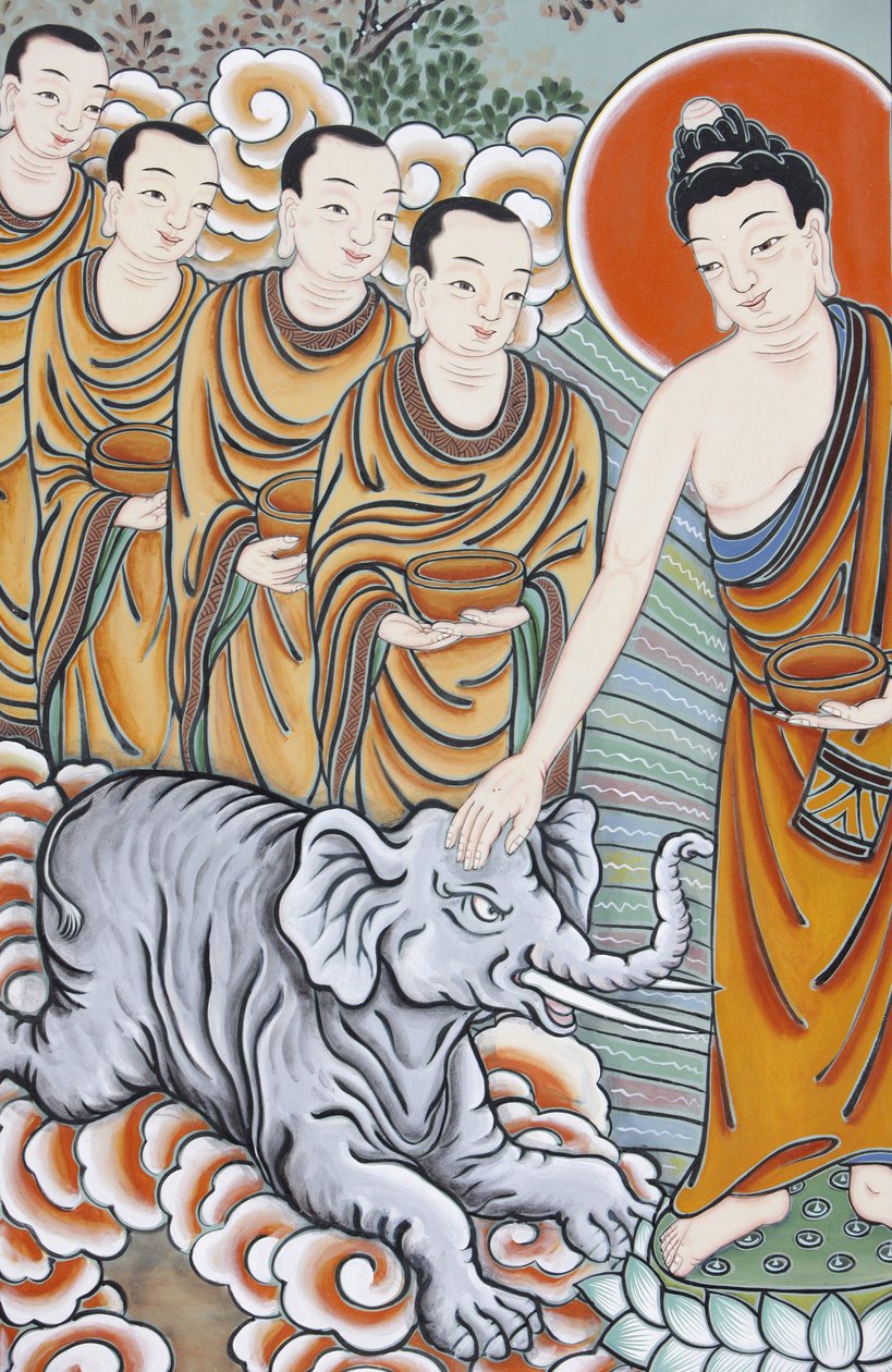 Livet til Buddha som temmer en elefant, Seoul, Coree du Sud av Unbekannt