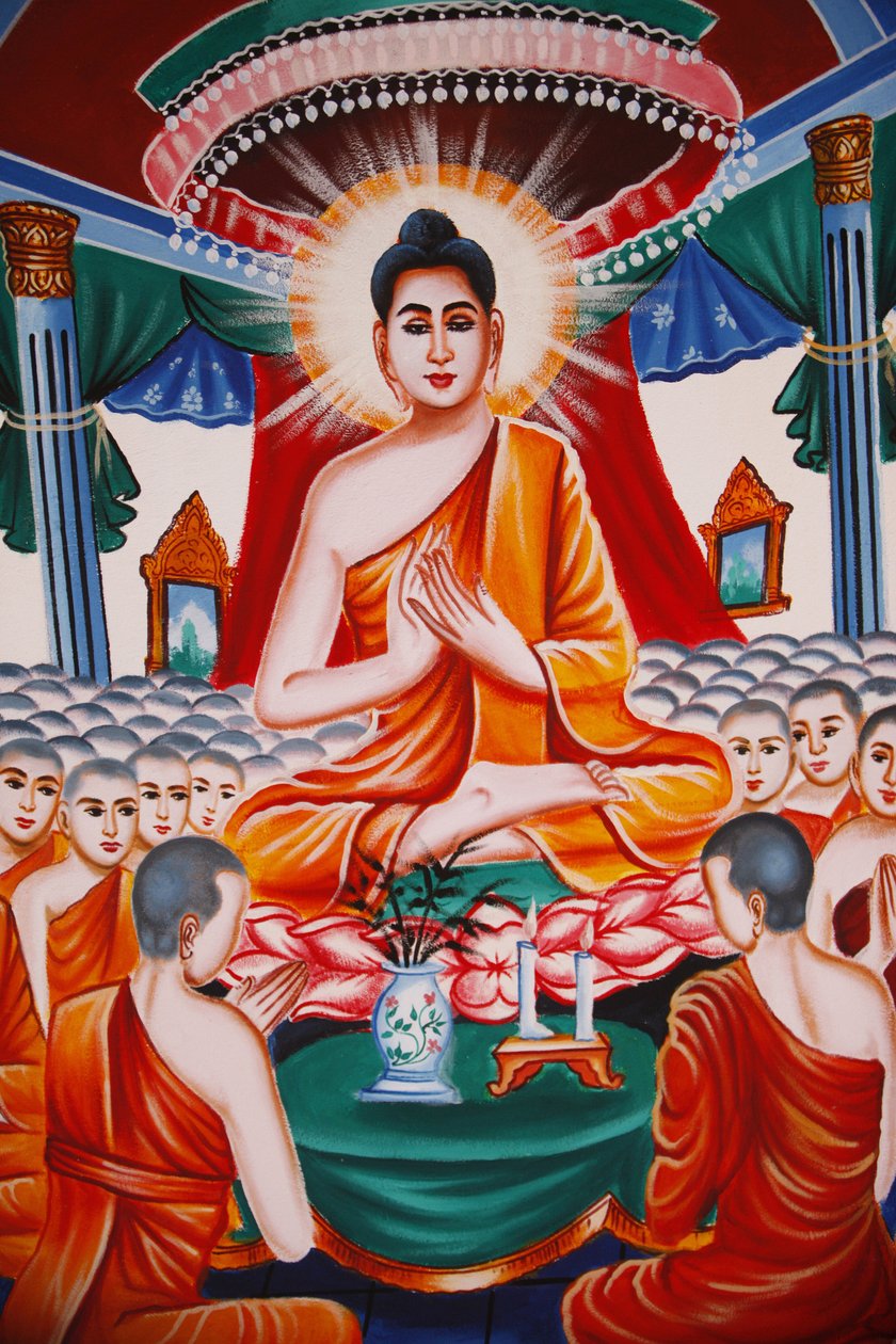 Life of the Buddha Instruerer forsamlingen arahants, Siem Reap, Kambodsja av Unbekannt