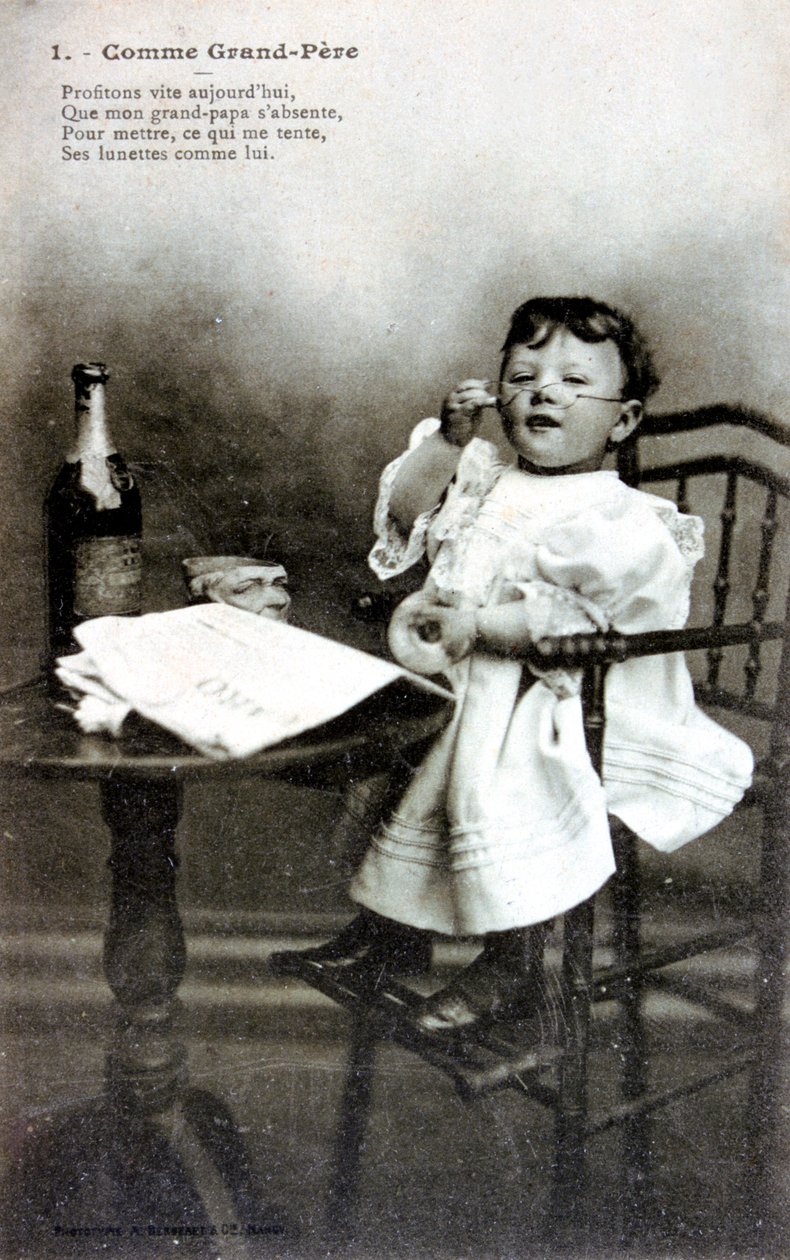 Som bestefar, fransk postkort, c1900 av Unbekannt