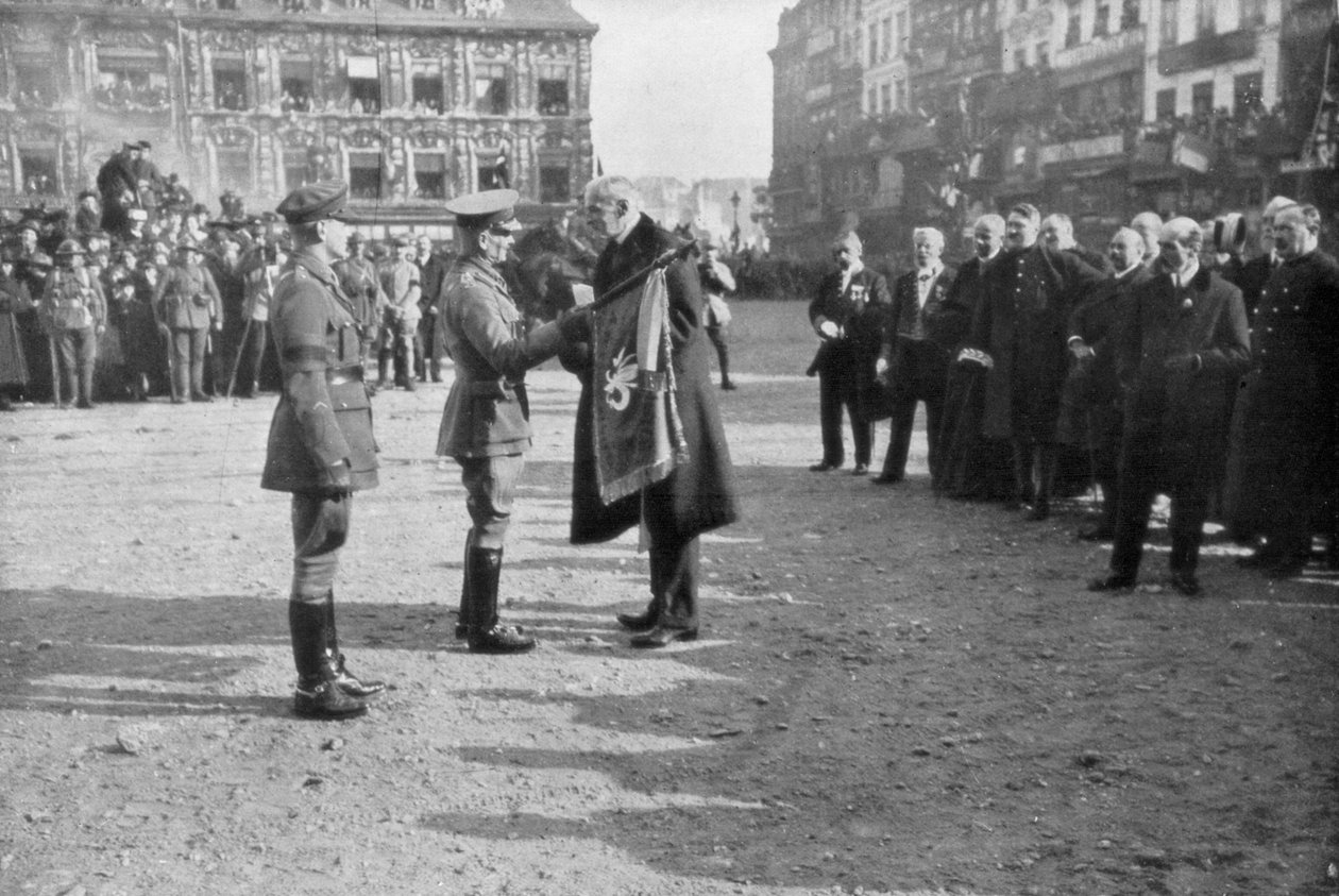 Lille blir befridd av den britiske 5. armé, Frankrike, 17. oktober 1918 av Unbekannt