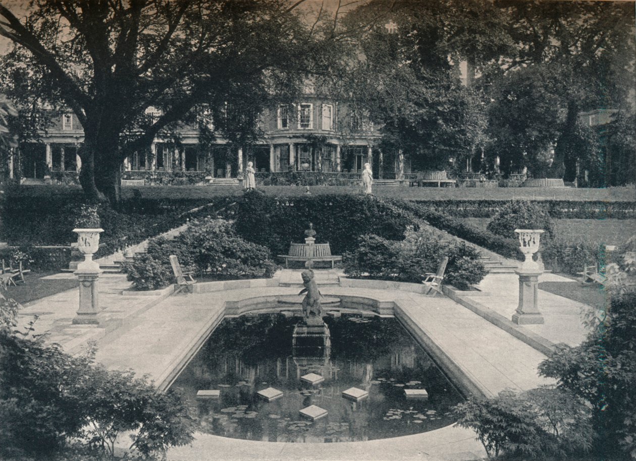 Lily Basin og West Front, The Hill, Hampstead Heath, c1900 av Unbekannt