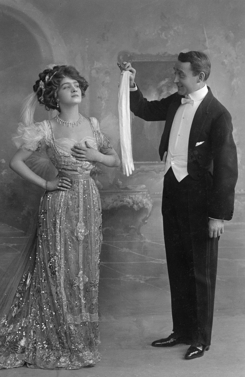 Lily Elsie og Joseph Coyne i The Merry Widow, c1907 av Unbekannt