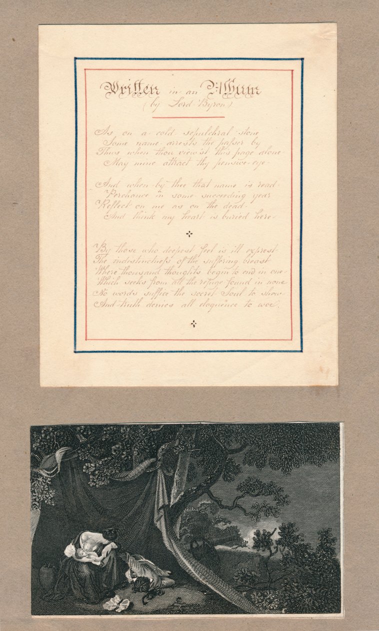 Linjer skrevet i et album, på Malta, c1812. av Unbekannt