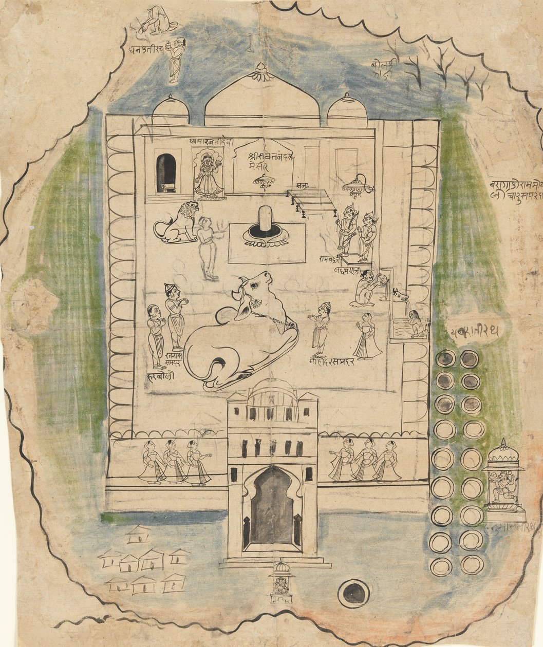Linga Temple Compound, sent på 1800-tallet. av Unbekannt