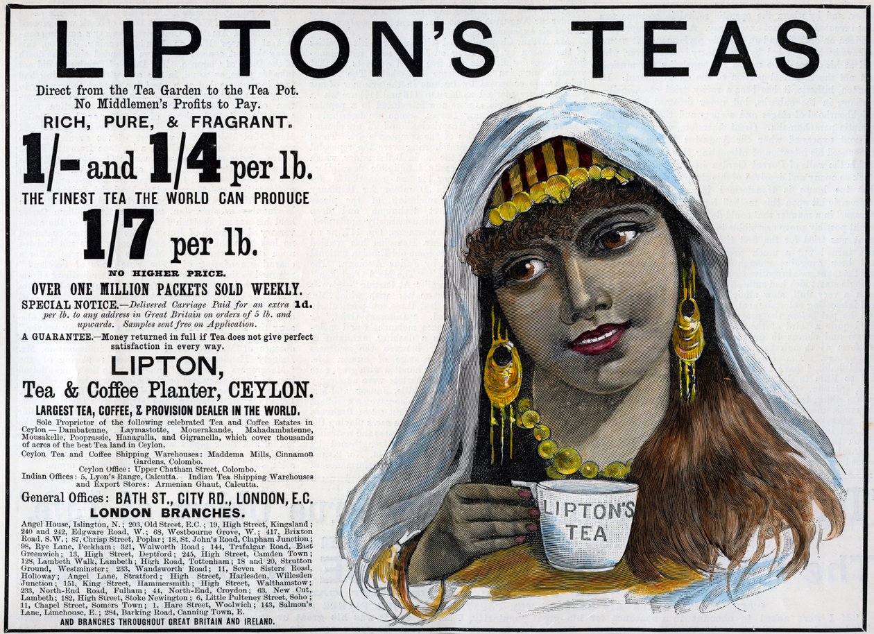 Liptons te-annonse, 1893 av Unbekannt