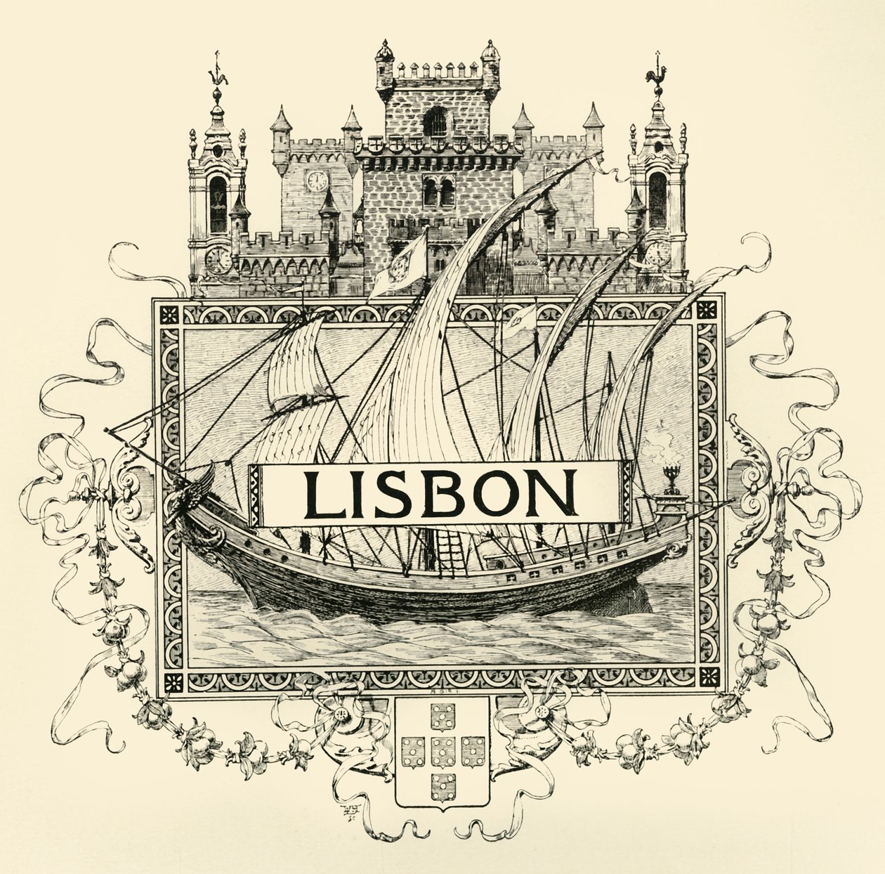 Lisboa, slutten av 1800-begynnelsen av det 20. århundre. av Unbekannt
