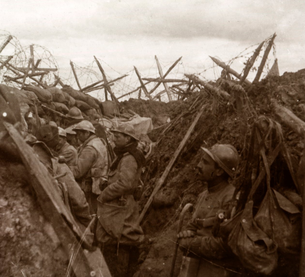 Lyttepost, frontlinje, c1914-c1918 av Unbekannt