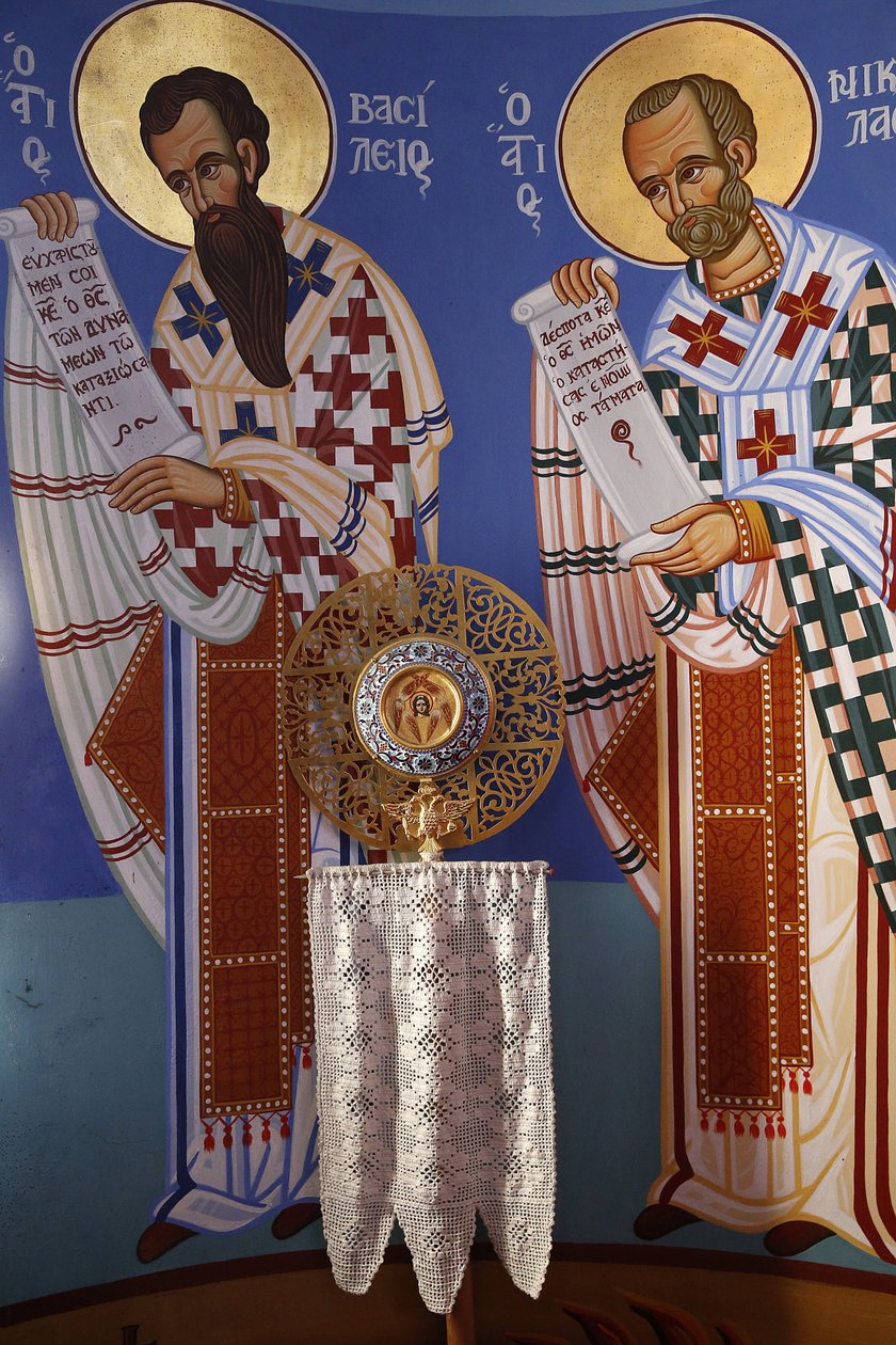 Liturgisk gjenstand i helligdommen til Pedoulas ortodokse kirke, 20150510, Pedoulas, Kypros av Unbekannt