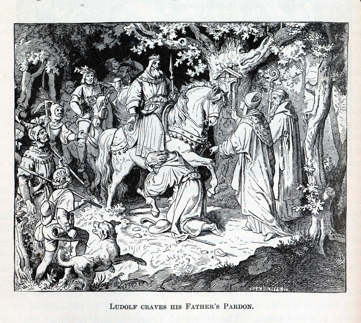 Liudolf ønsker sine fedres benådning, 1882 av Unbekannt