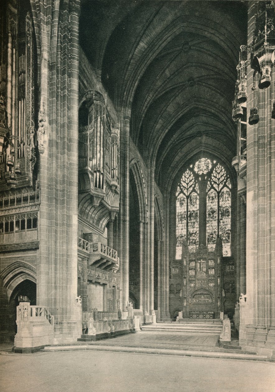 Liverpool Cathedral: The Choir, Looking East. Arkitekt, Sir G. Gilbert Scott, R.A., 1924 av Unbekannt