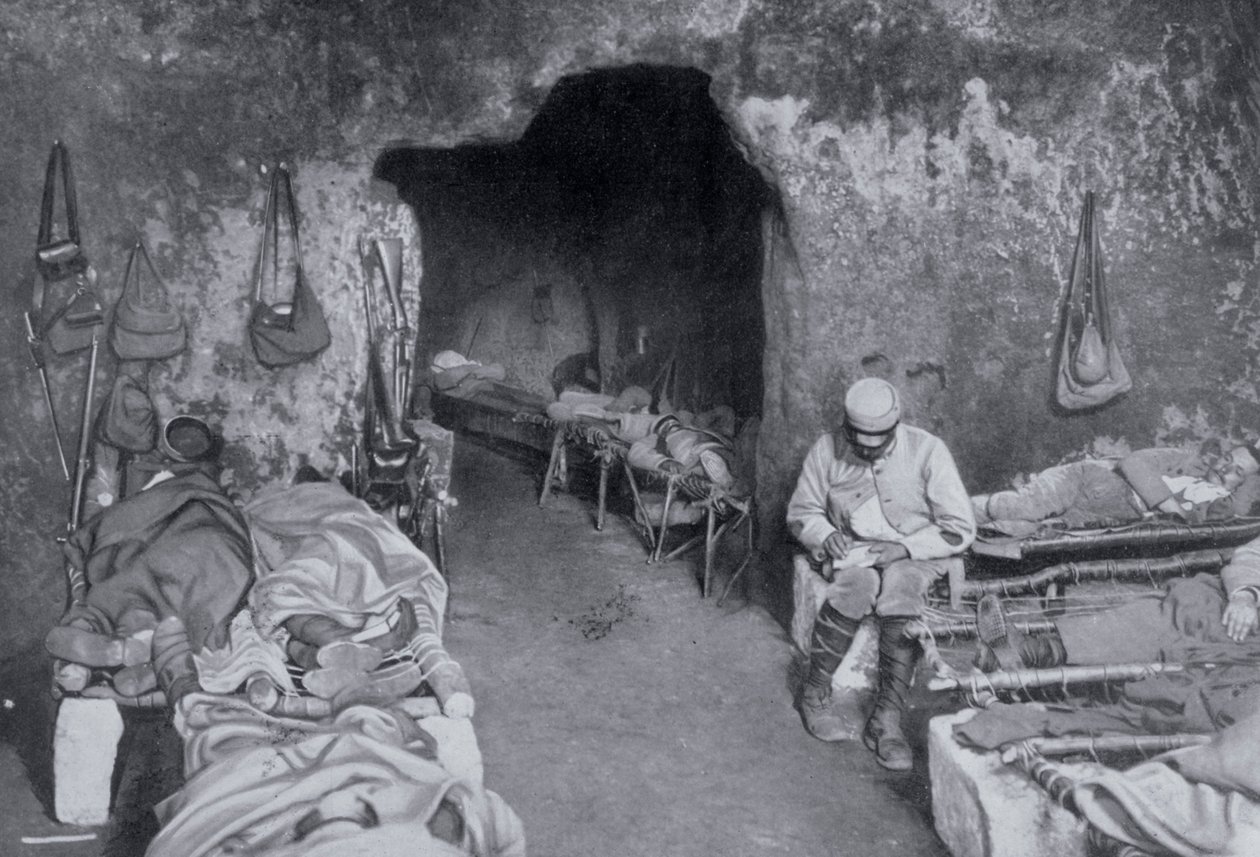 Boligkvarter i en fransk hule, første verdenskrig, 1915 av Unbekannt