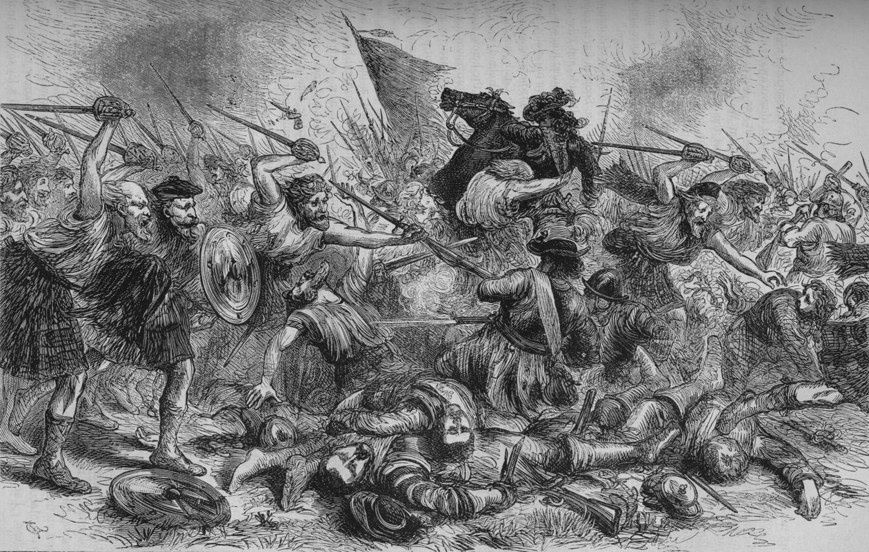 Lochiels Charge ved Killycrankie, 27. juli 1689, c1880 av Unbekannt