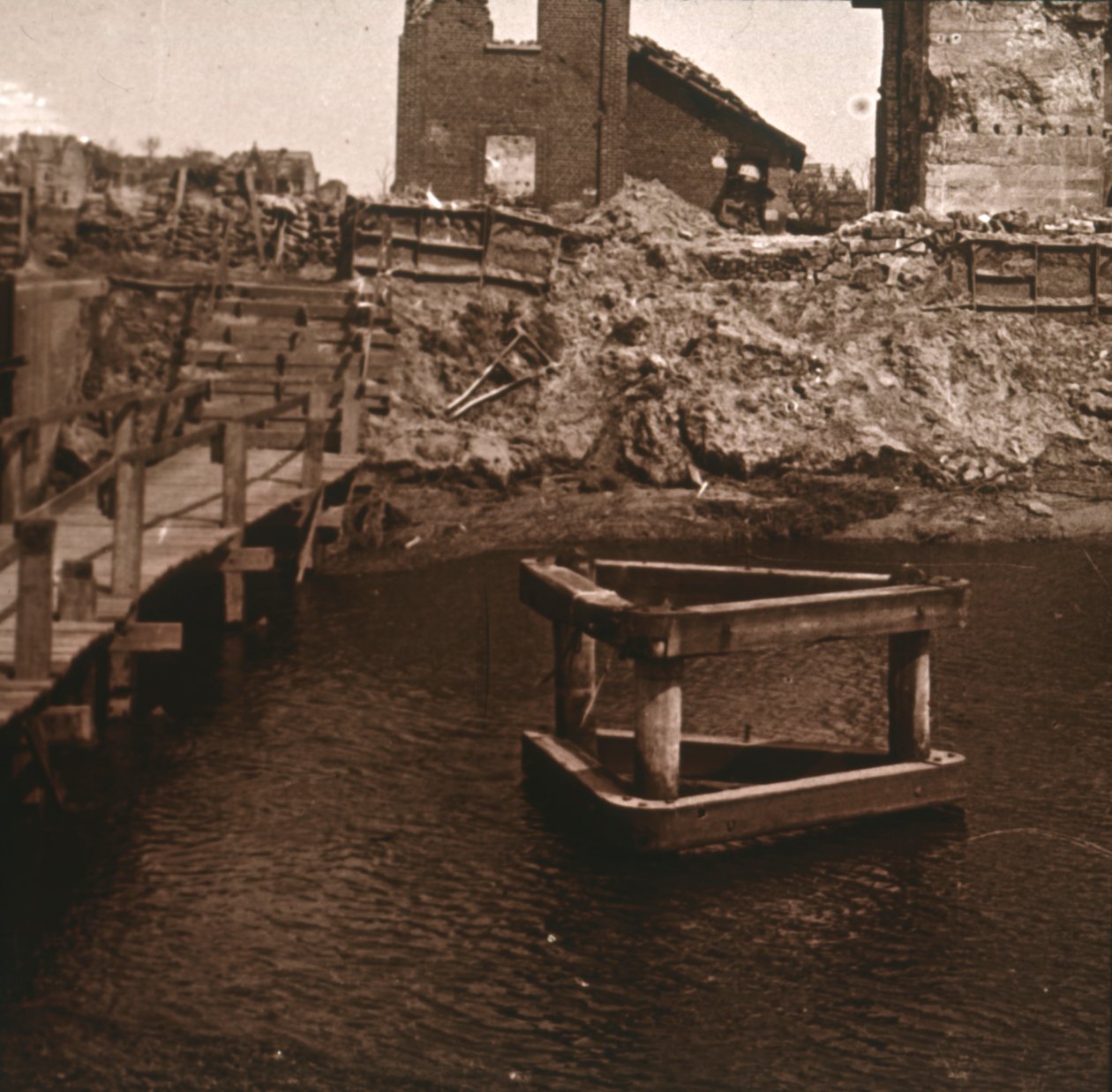 Lock-keepers house, Nieuwpoort, Flandern, Belgia, c1914-c1918 av Unbekannt