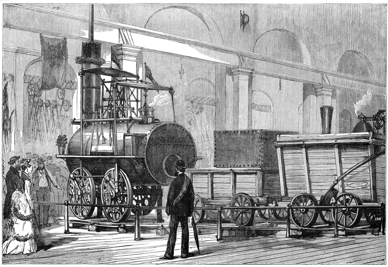 Locomotion, det første damplokomotivet, ved Railway Jubilee, Darlington, Durham, 1800-tallet av Unbekannt