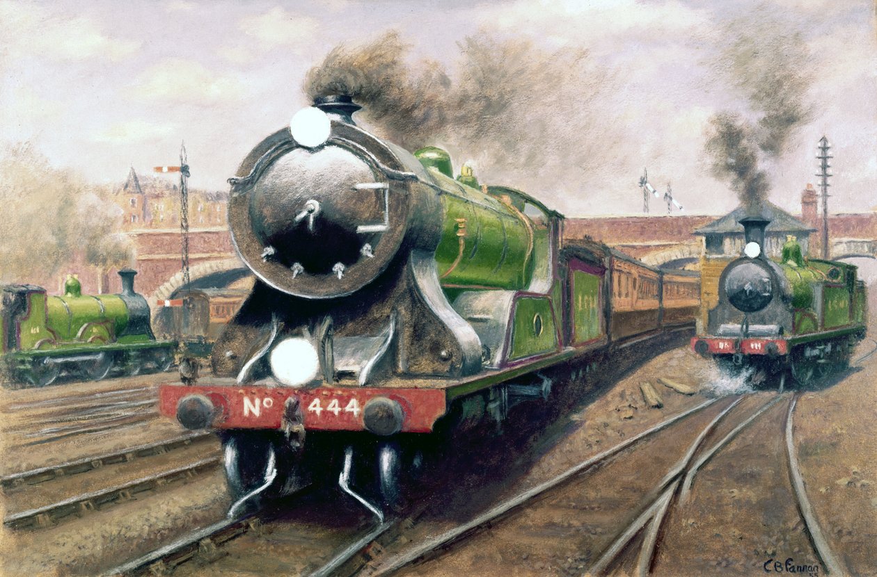 Lokomotiv nr. 444, London & South Western Railway Express av Unbekannt