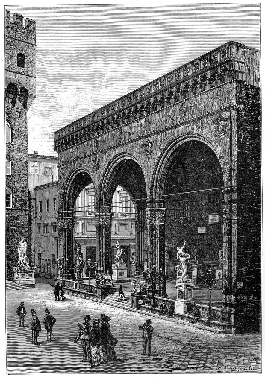 Loggia del Lanzi, Piazza della Signoria, Firenze, Italia, 1882 av Unbekannt