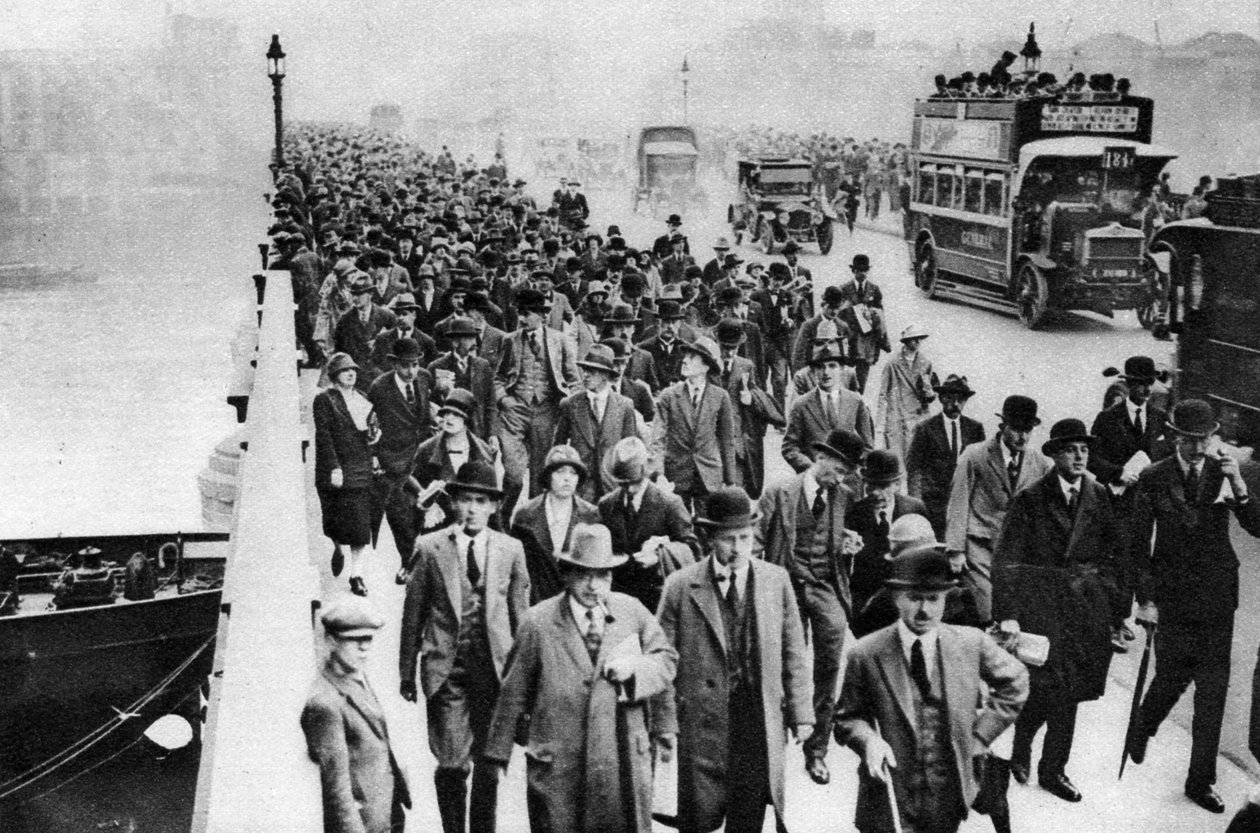 London Bridge rushtid, London, 1926-1927 av Unbekannt