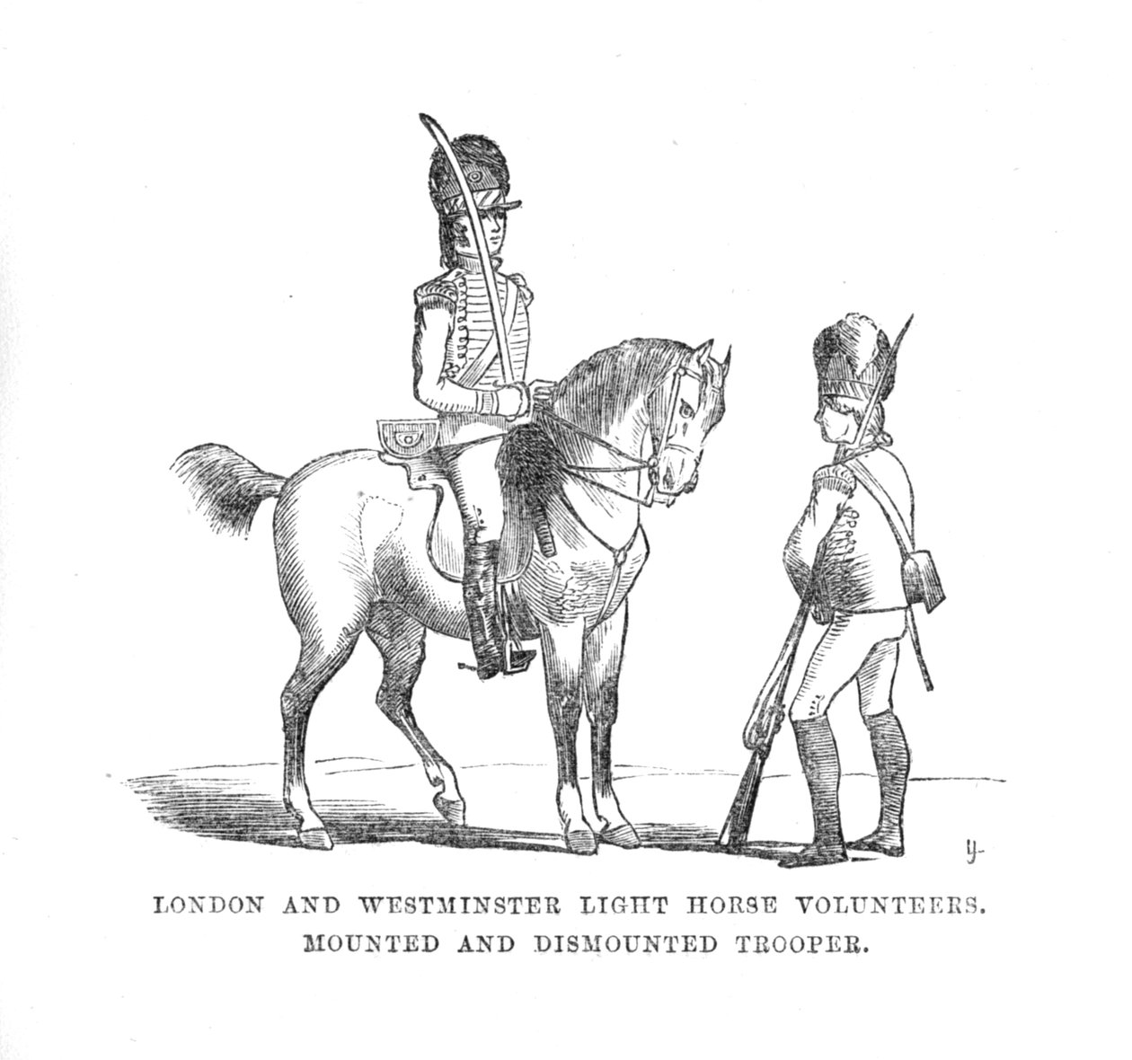 London og Westminster Light Horse frivillige. Montert og demontert Trooper, c1870 av Unbekannt