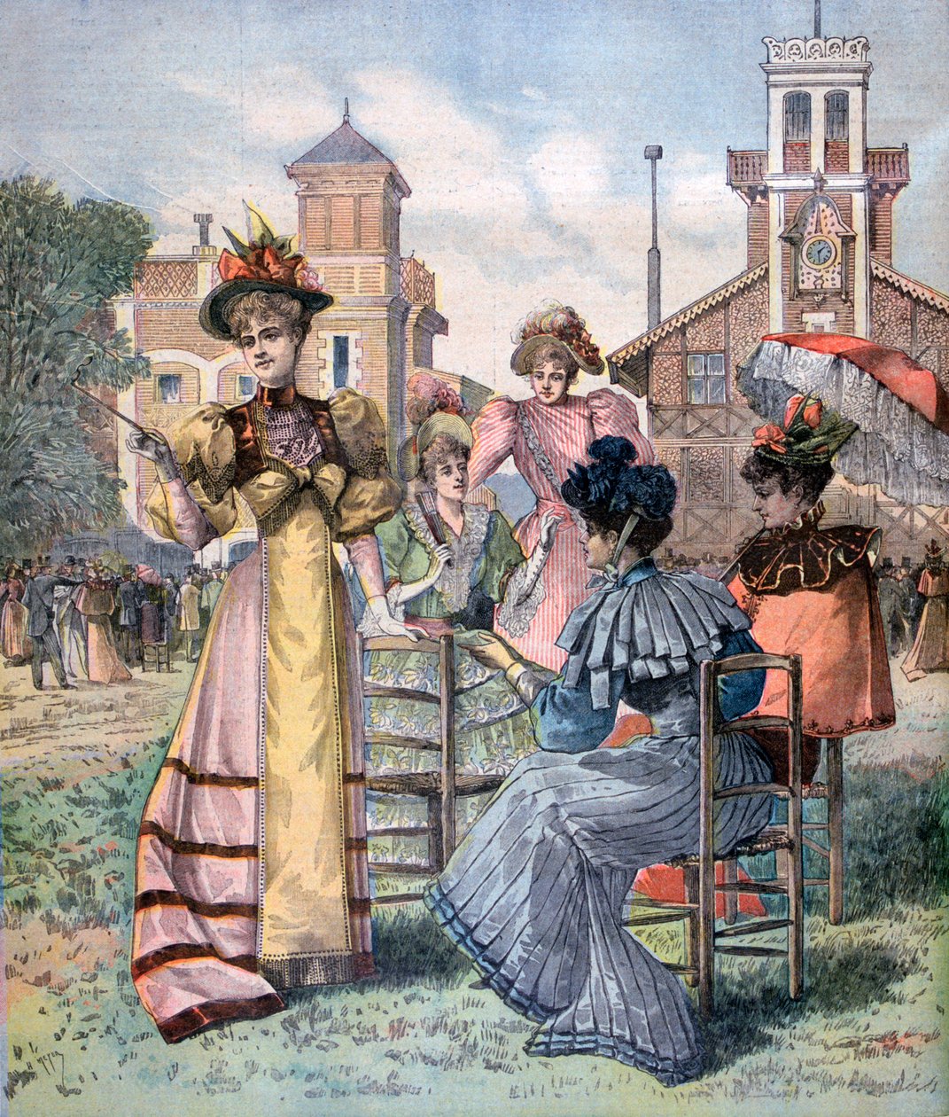 Longchamp-løp om våren, Paris, 1893 av Unbekannt
