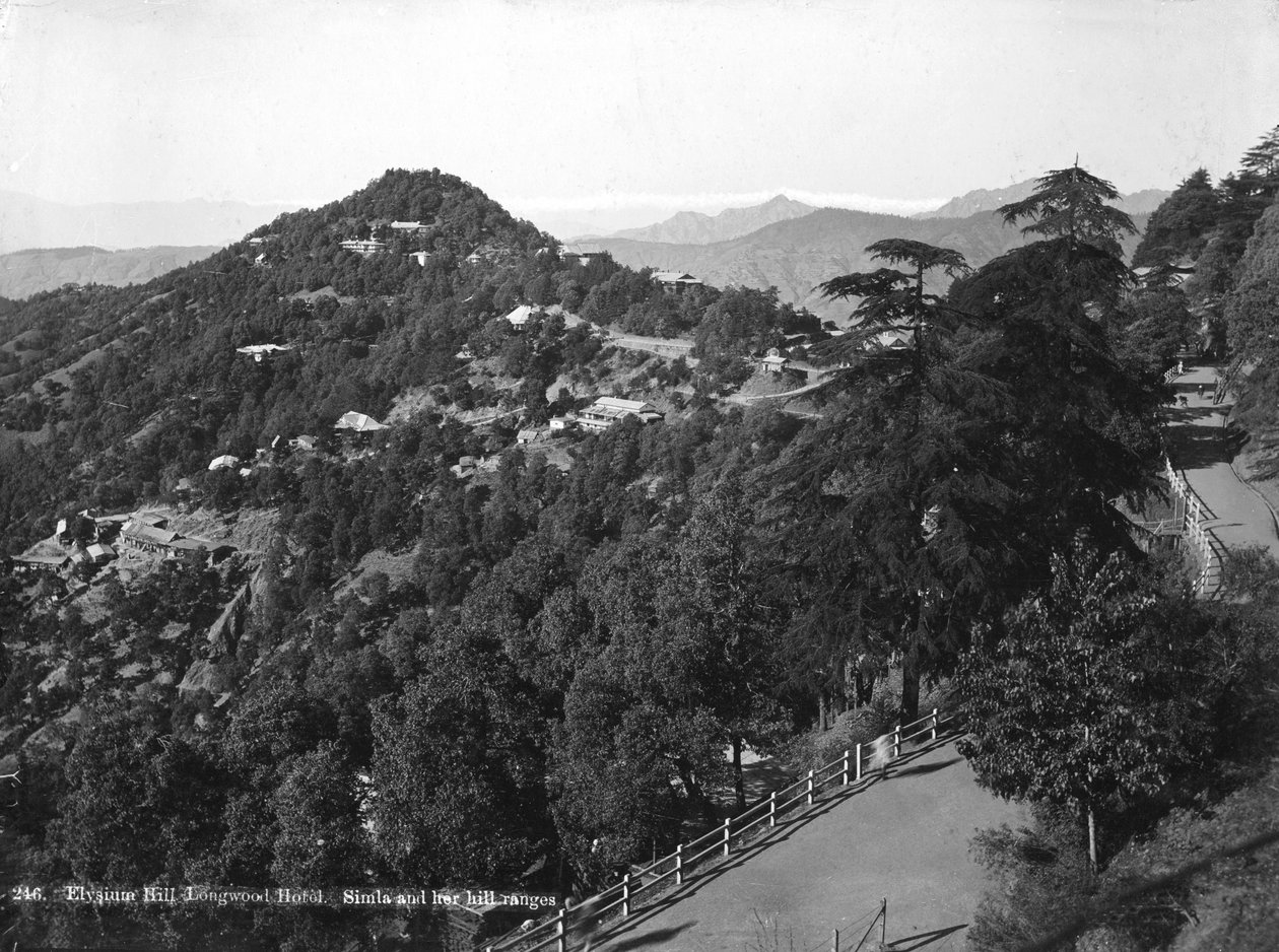 Longwood Hotel, Elysium Hill, Shimla Hill Range, India, tidlig på 1900-tallet av Unbekannt