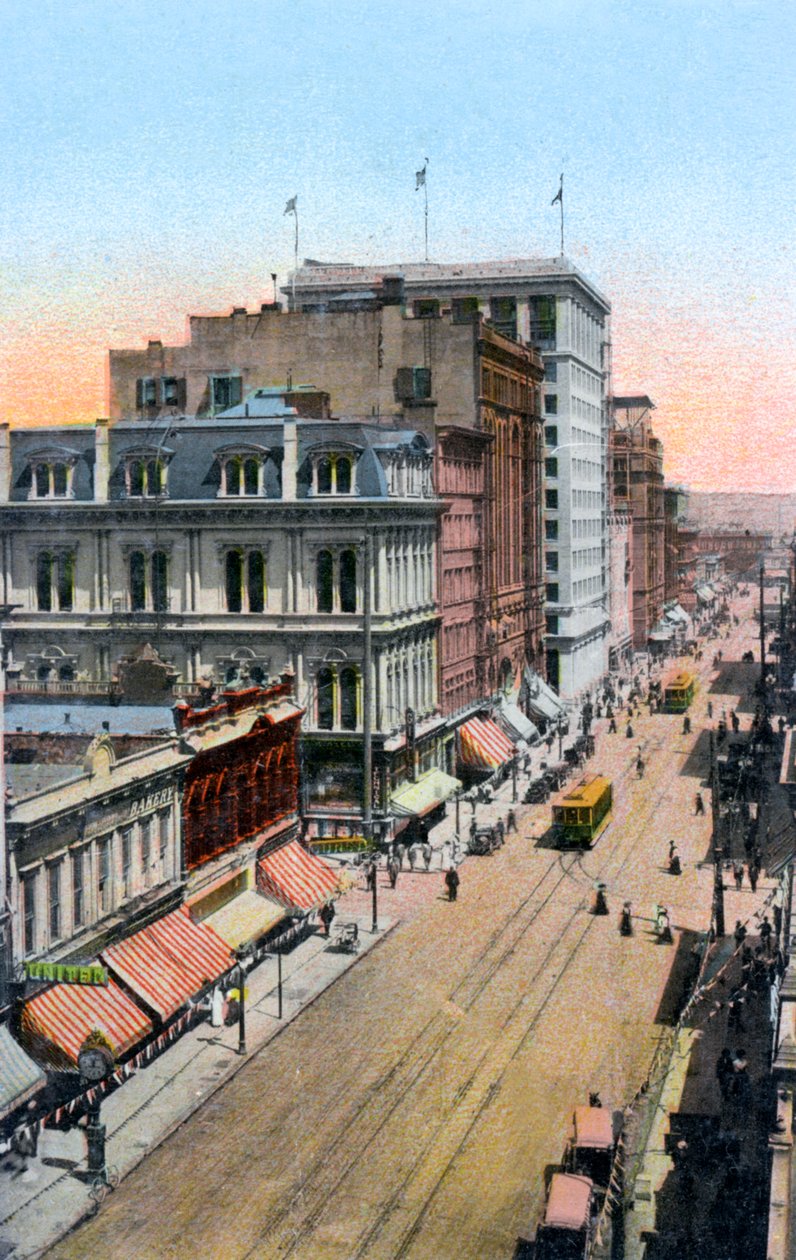 Ser nordover langs Third Street, Portland, Oregon, USA, ca 1900-tallet av Unbekannt
