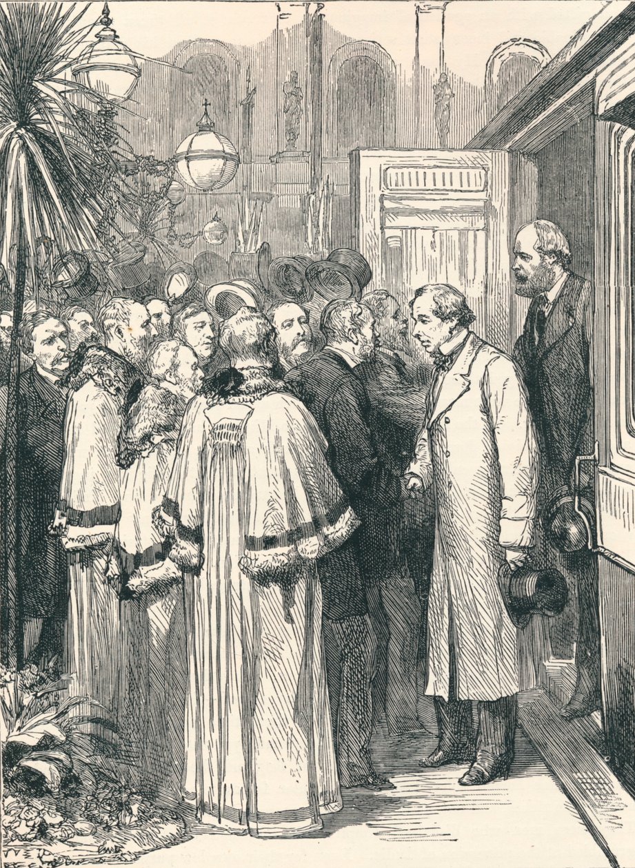 Lord Beaconsfield og Lord Salisbury ved Charing Cross jernbanestasjon, 1896 av Unbekannt