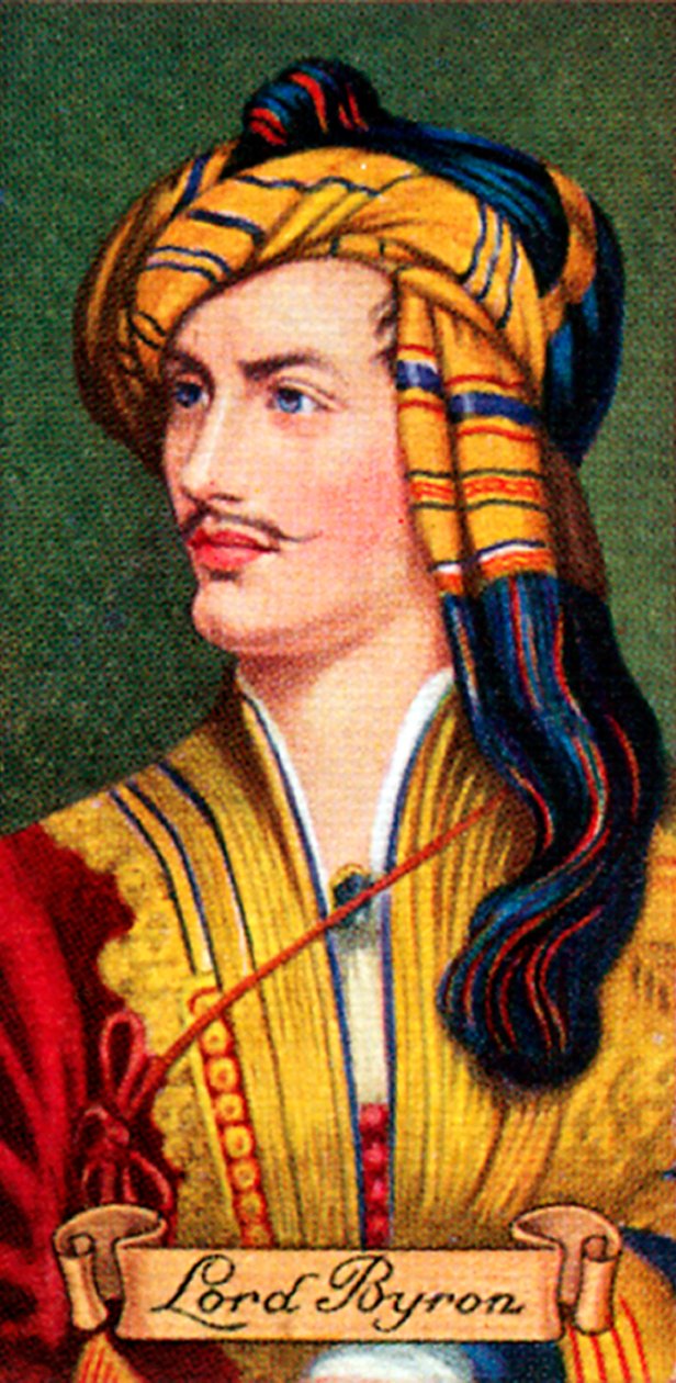 Lord Byron, hentet fra en serie sigarettkort, 1935 av Unbekannt